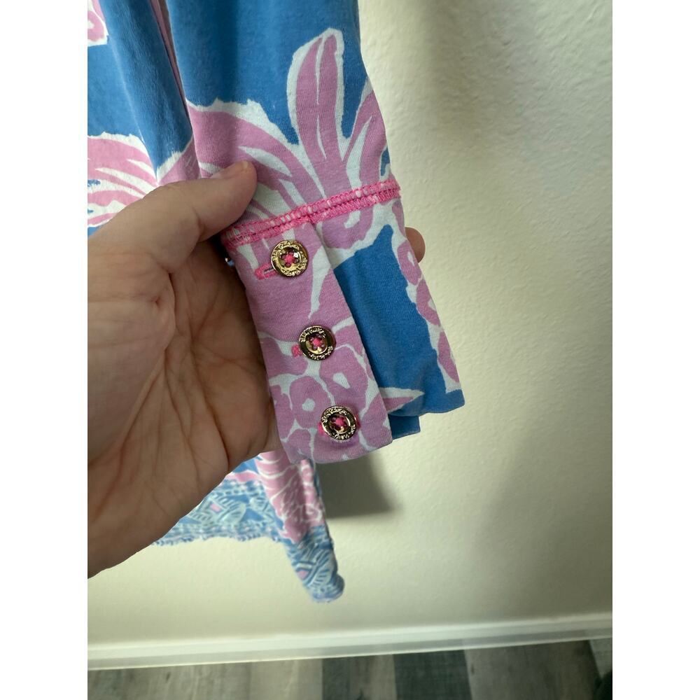 Lilly Pulitzer Sophie Dress Blue Haven Little Flamenco Print Size XS - Picture 2 of 8